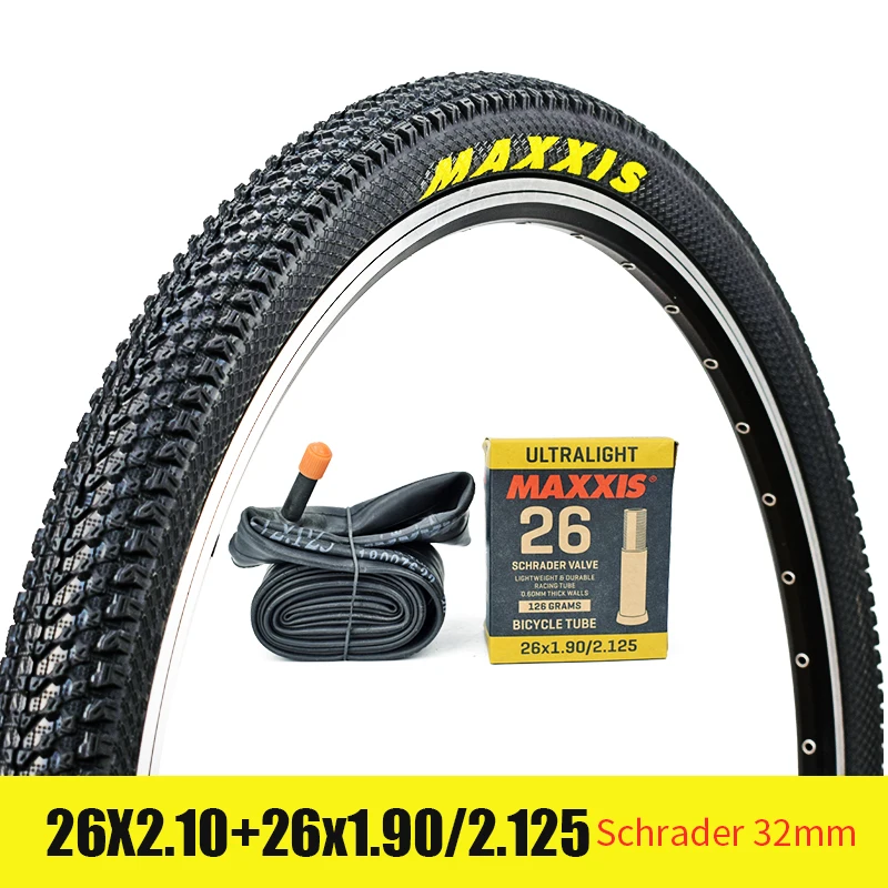 MAXXIS PACE MTB шины для велосипеда 26 2,1 27,5*1,95 26 1,95 29 2,1 60TPI+ внутренняя шина для велосипеда AV FV Камера комплект шин велосипедные шины для велосипеда - Цвет: 26 2.1 schrader 32mm