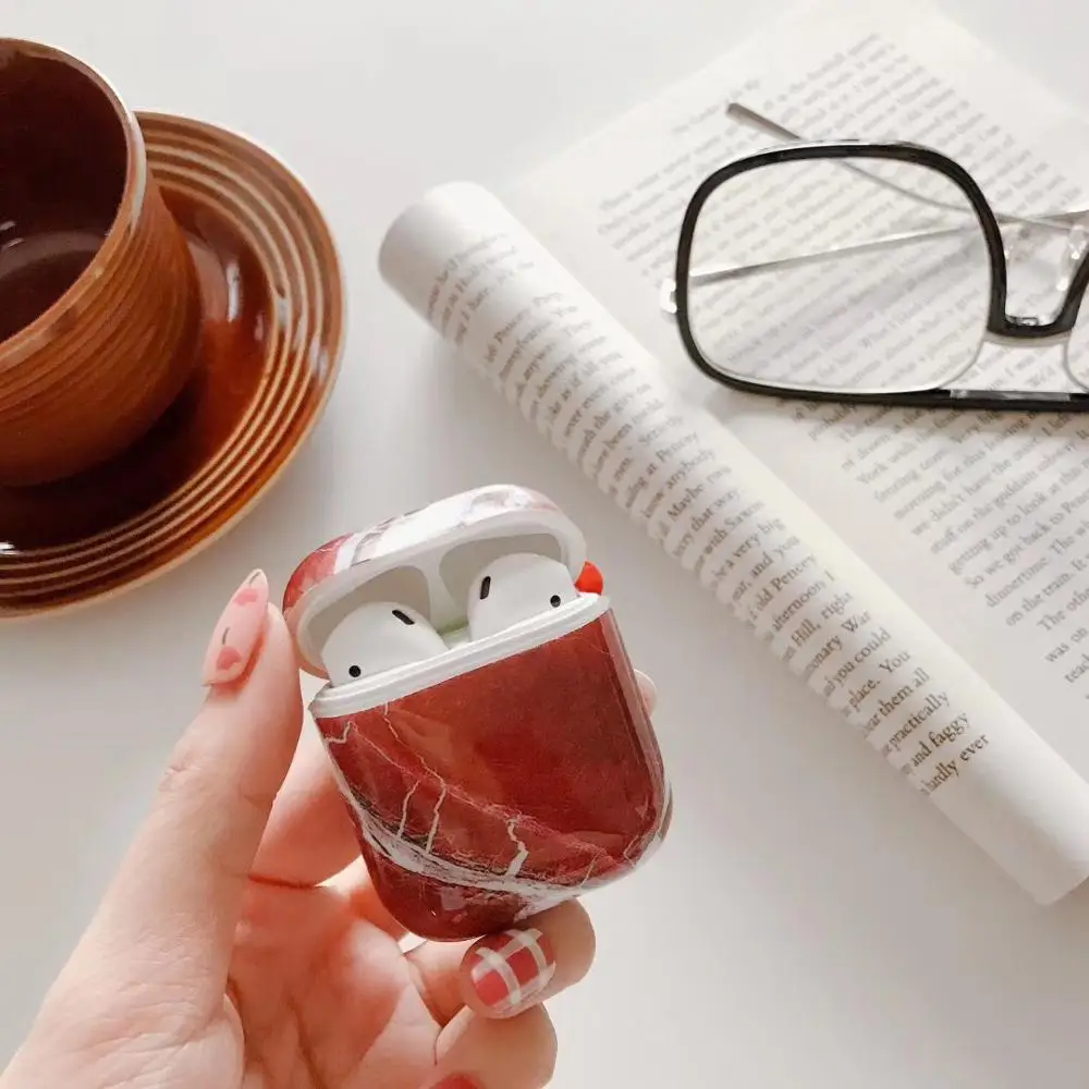 Роскошный Мраморный чехол для наушников Airpods, силиконовый чехол для наушников Airpod 2, чехол для наушников, чехол для наушников air pods
