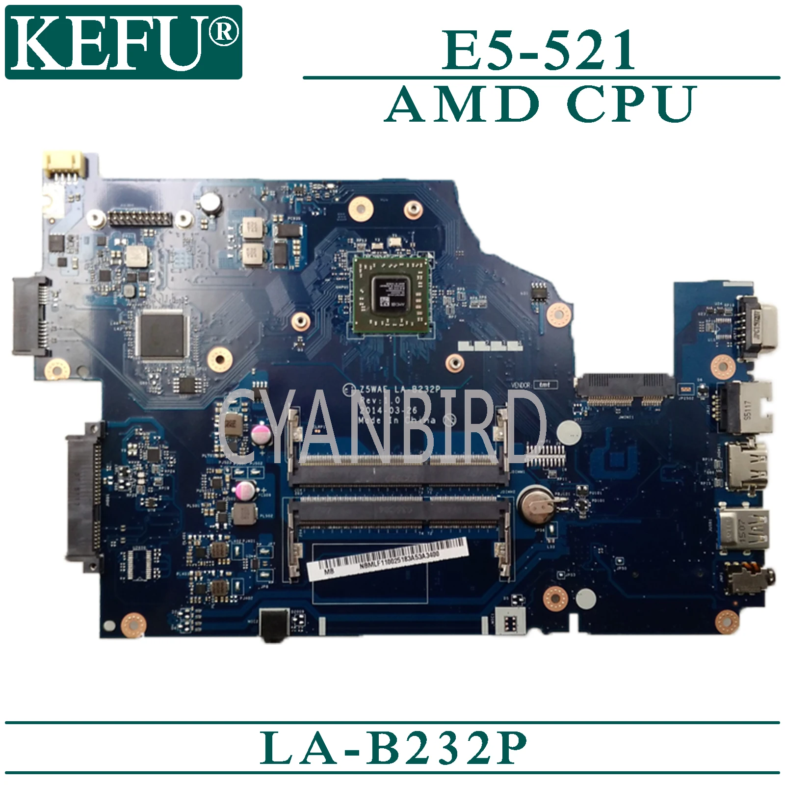 Оригинальная материнская плата KEFU LA-B232P для Acer E5-521 с материнской платой ноутбука |