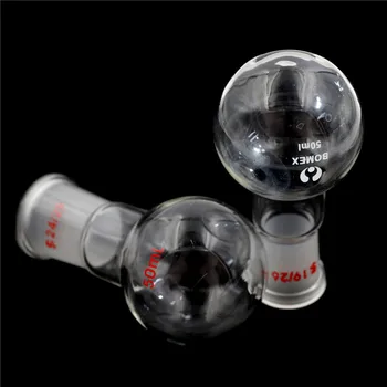 

1Pcs 24/29 19/26 1-neck 50ML Round Bottom Glass Flask Single Neck Chemistry Boiling Flask Round Bottom Glass Flask
