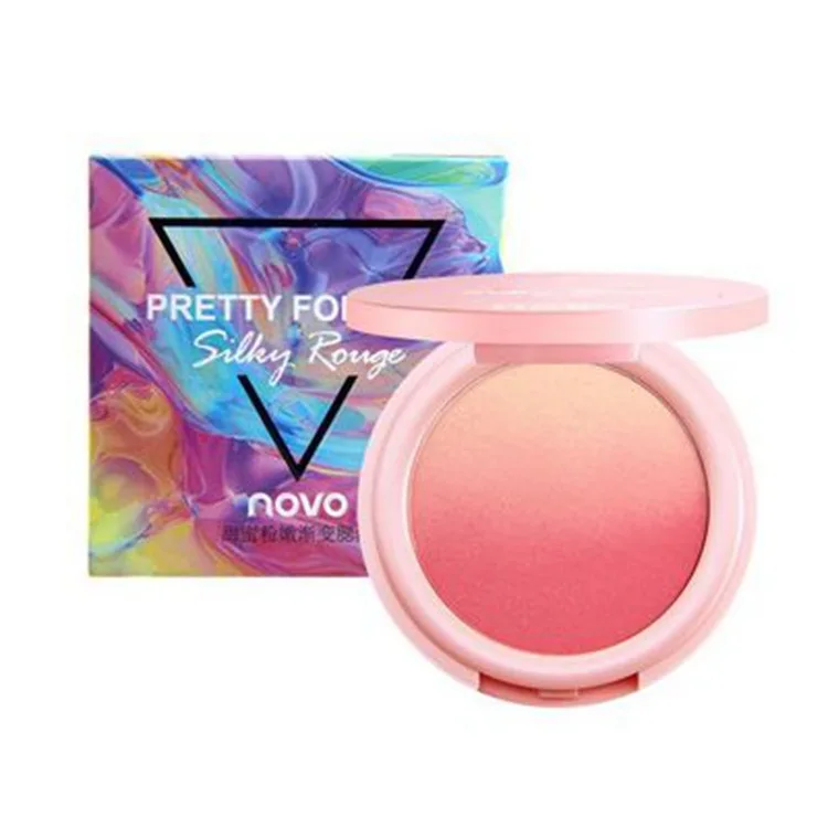 New make-up NOVO sweet pink gradual change blush natural good color double color blush plate nude makeup rouge beauty makeup