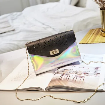 

2020 coin purse lady laser engraved bag cover laser flash messenger small square bag Korean version of the trendy small bag