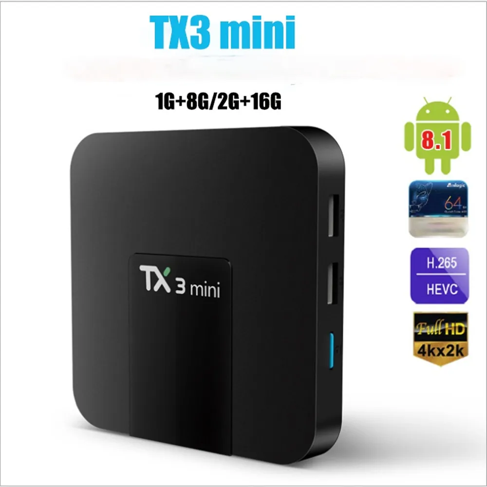Мини-приставка смарт-ТВ 4K TX3 для Android 10 0 Amlogic H313 1 ГБ 8 2 16 H.265 4 | Электроника