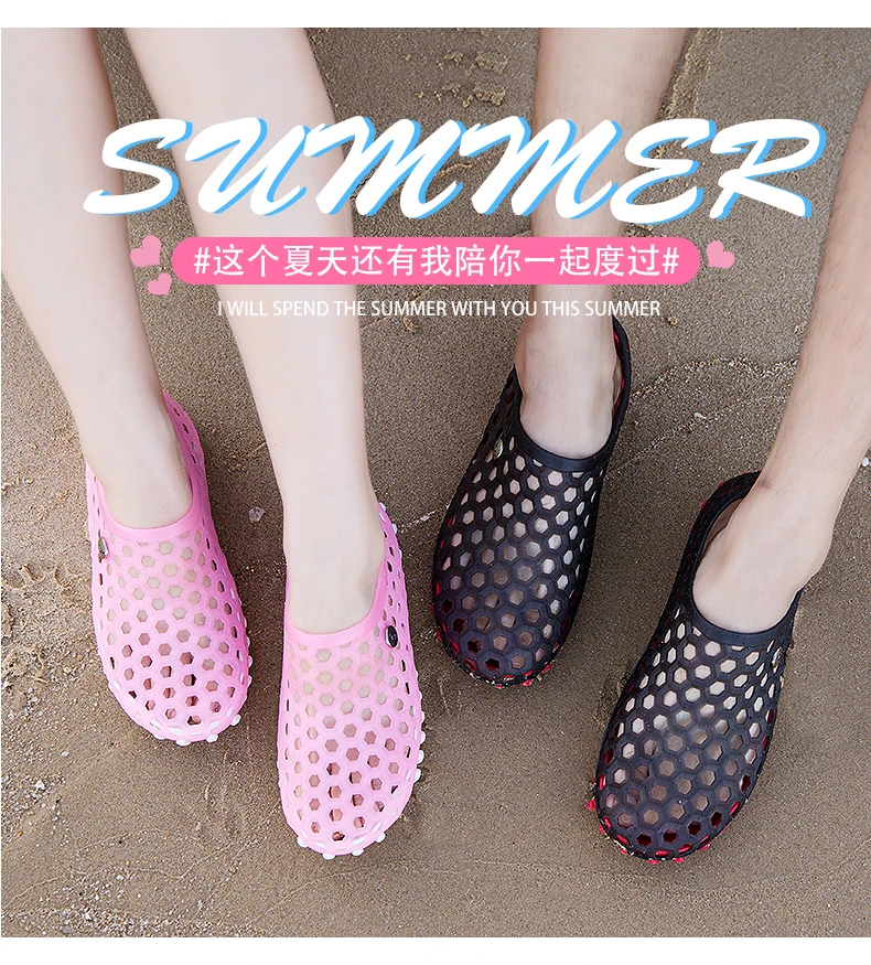 New Summer Fashion Sneakers Men Shoes Outdoor Slippers Fashion Beach Sandals Jelly Breathable Flip Flops Hollow Casual Footwear