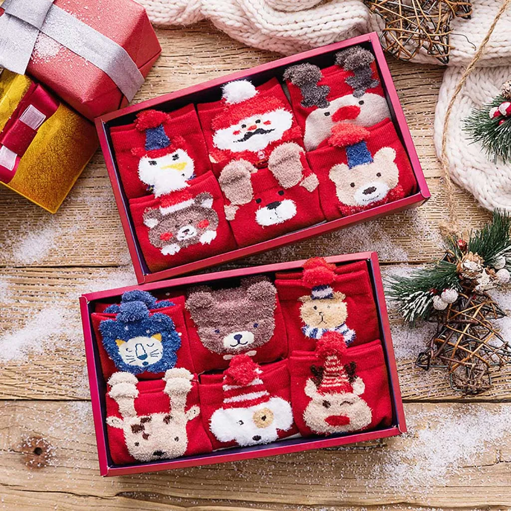 6 пар взрослых унисекс Носки хлопок Рождество махровые толстые теплые Носки смешные Носки Харадзюку женщин мужчин унисекс носы женски