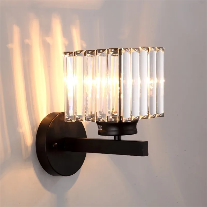 Modern K9 Crystal Mirror Gold Black Wall Lights Lamps Sconce Fixtures for Hallway Bedside Living Room | Лампы и освещение