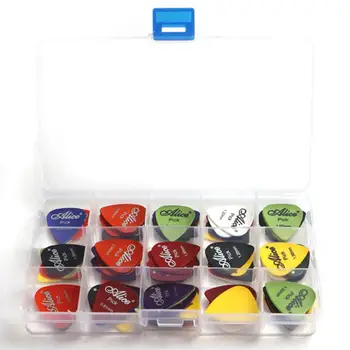 

Colorful Plastic Bass Guitar Picks Colorful Thickness Plectrum Mediator Guitar Musical Instrument With Plastic Box
