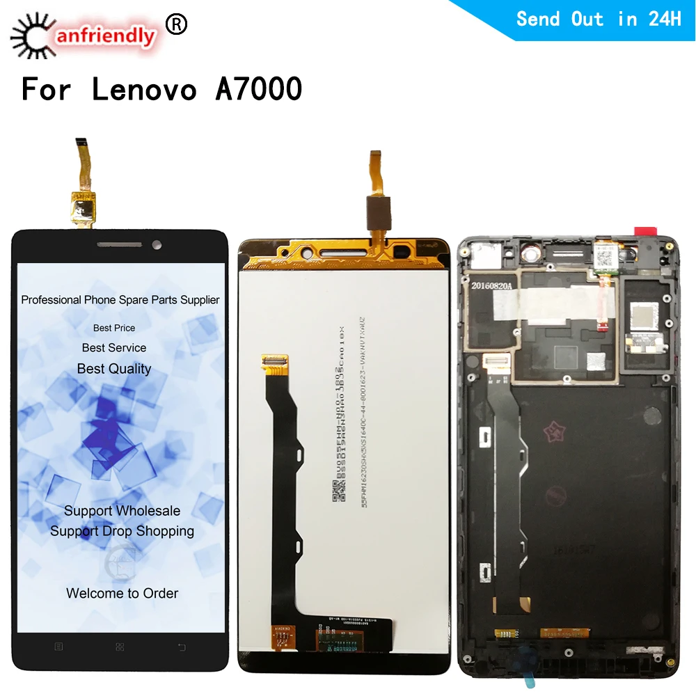 Для lenovo A7000 ЖК-дисплей сенсорный экран замена дигитайзер с рамкой сборка РЕМОНТ
