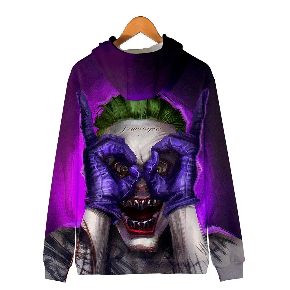 HAHA Joker толстовки на молнии для мужчин s Хэллоуин сумасшедшая улыбка толстовки с капюшоном для мужчин/женщин Suicide HAHA худи с изображением Джокера куртка на молнии пальто
