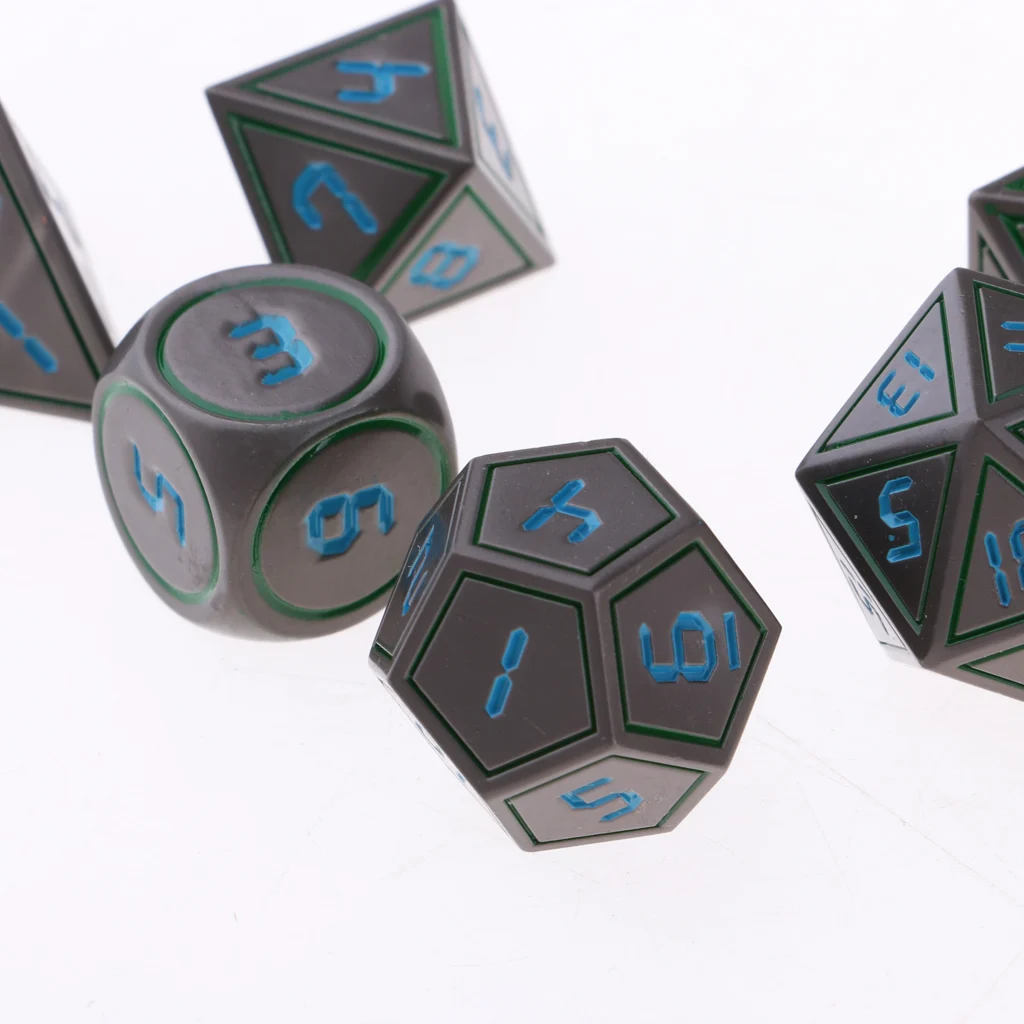 Многогранный Набор кубиков D4 D6 D8 D10 D12 D20 для ролевых игр D& D RPG Accs 7 шт Вечерние Набор кубиков