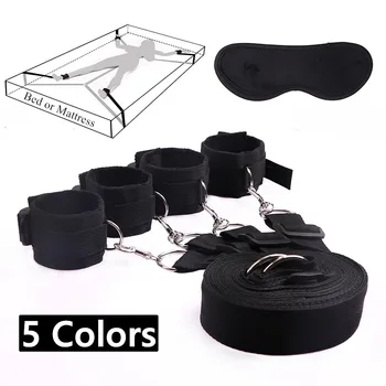 Sex Toys For Woman Men BDSM Bondage Set Under Bed Erotic Restraint Handcuffs & Ankle Cuffs & Eye Mask Adults Games for Couples 2