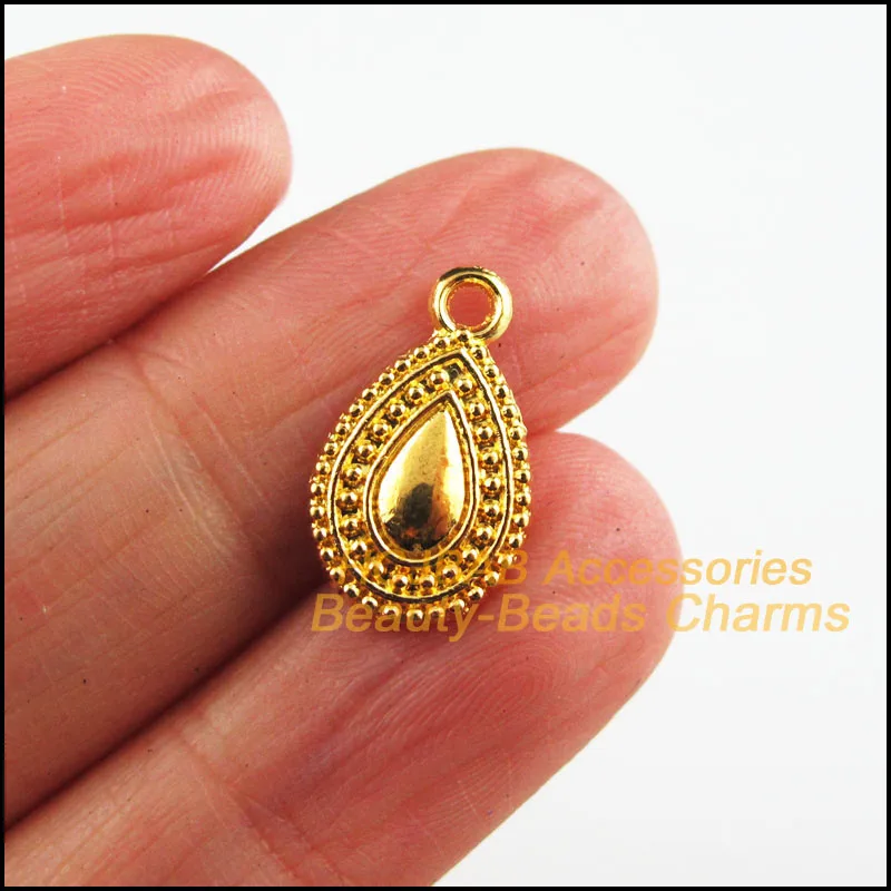30 новый цветочный цветок Подвески золото цветная слеза подвески DIY 10x16.5mm |