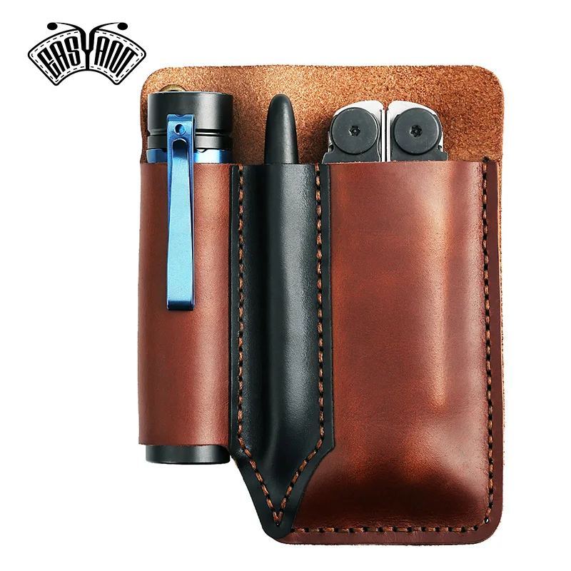 EASYANT Handmade Pocket Organizer Leather Knife Sheath Tool Pouch EDC Multitool Accessoires EASYANT Handmade Pocket Organizer Leather Knife Sheath Tool Pouch EDC Multitool Accessoires