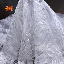 Белая кружевная ткань с блестками, африканская французская кружевная ткань, высокое качество, кружева, материалы для рукоделия, аксессуары, швейные инструменты