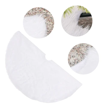 

Long Snow Plush Christmas Tree Skirt Base Floor Mat Cover XMAS Party Decor Be Used As An Ornament For Christmas Trees