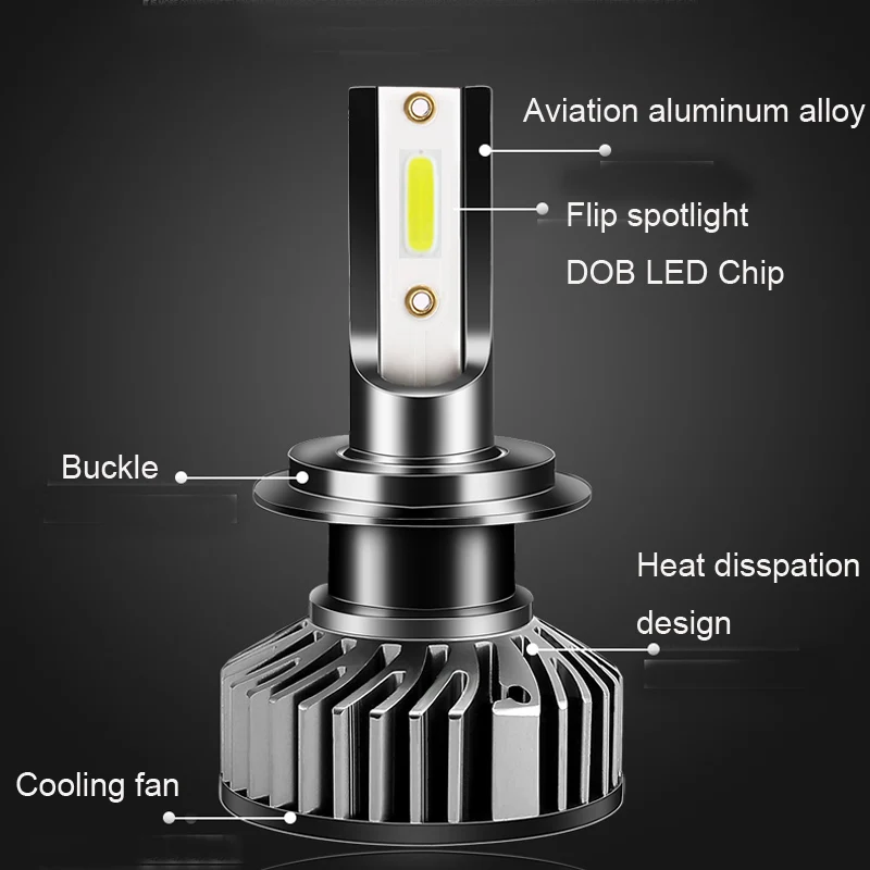 Автомобильная фара PAMPSEE H7 LED H4 H1 H11 H3 H13 H27 880 9006 9007 72W 8000LM 6500K 12V 24V автомобильная COB
