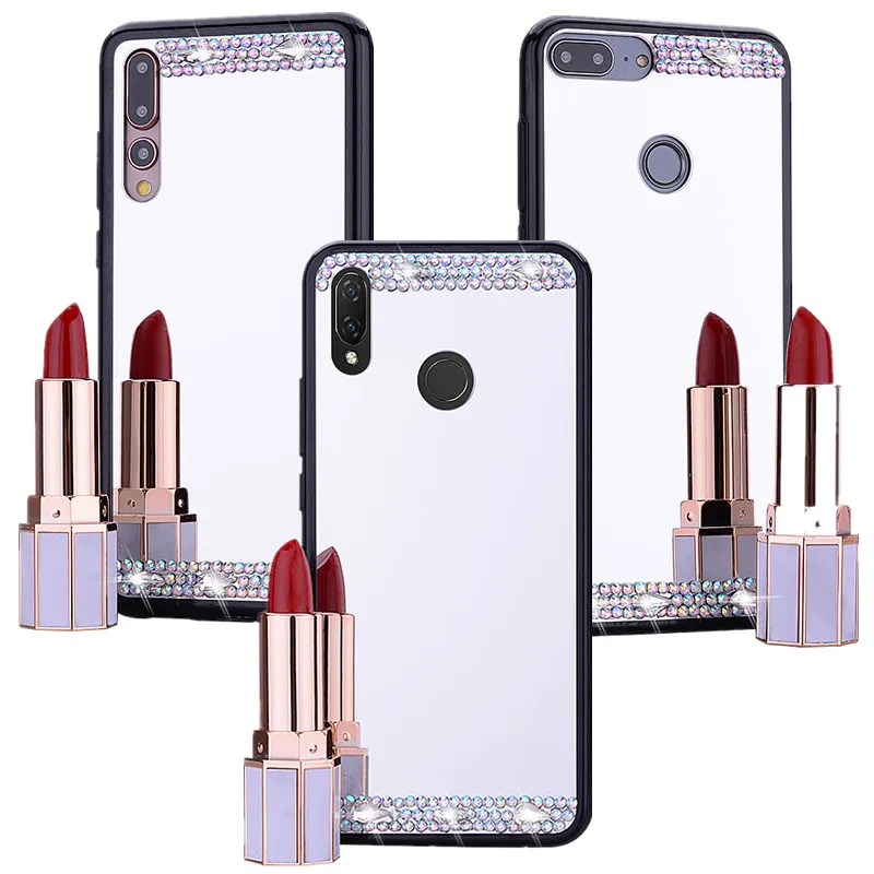 For Huawei P20 Pro Mate 20 10 Lite Phone Case view 30 mirror crystal silicone Back Cover funda honor 9A 8A P Smart Z 2019 | Мобильные