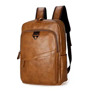 

Fashion Men Women's Backpack PU Leather Travel Bag Large Capacity Teenager Student Bookbag Laptop Daypack