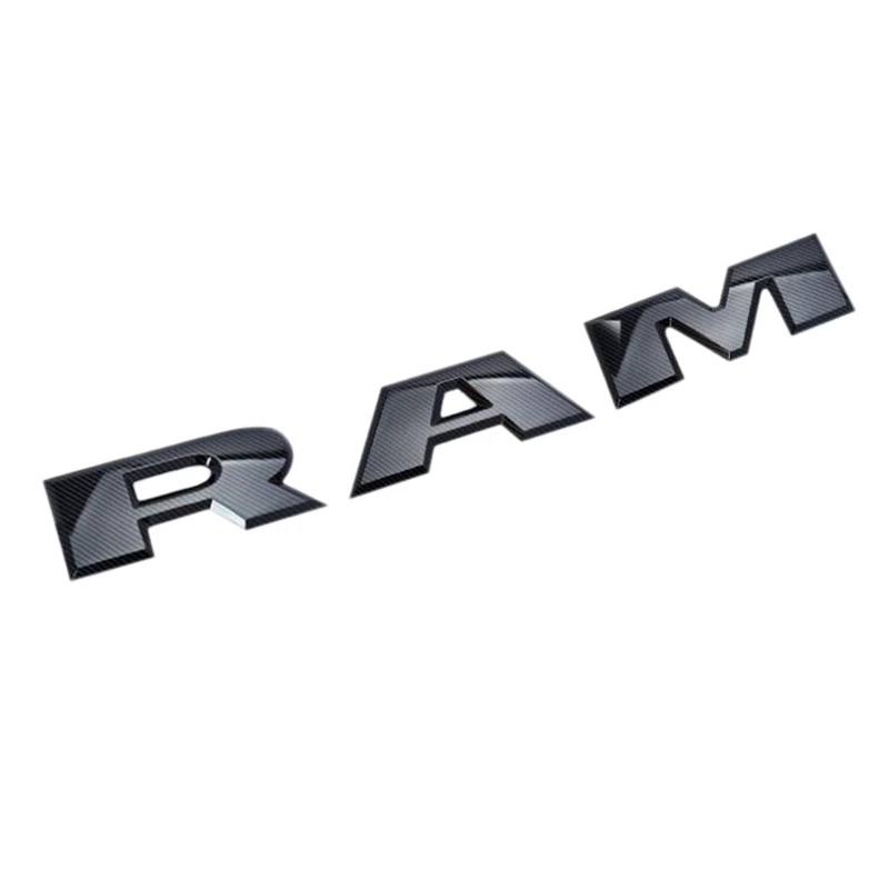 Ram задняя дверь буквы вставки 3D Поднятый высокого класса ABS бейдж таблички стикер-углеродное волокно