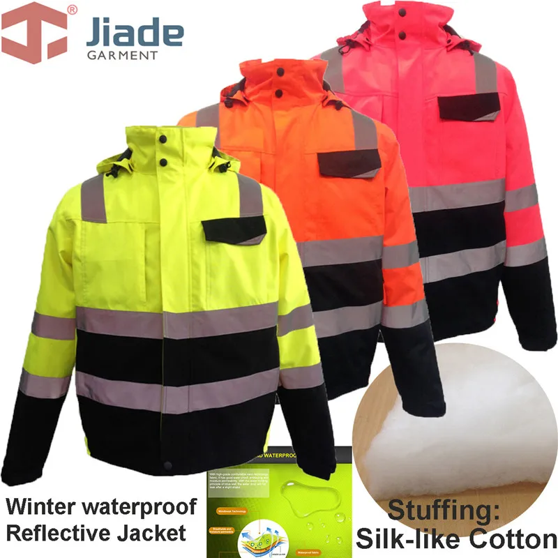 JiadeMensWorkWearWinterJacketReflectiveHighVisibility