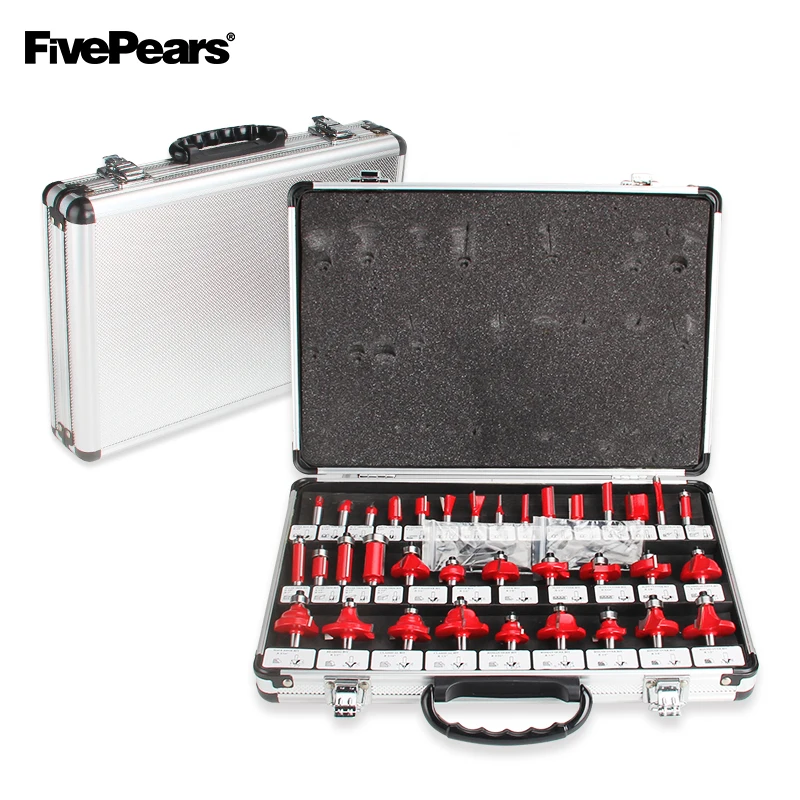  FivePears 8mm Shank 35pcs Router Bit Set Professional woodworking Tungsten Carbide milling cutter W