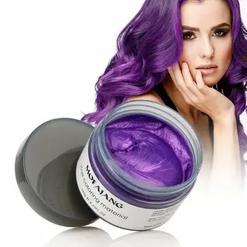 

Colored Hair Wax Styling Pomade Natural Hair Strong Gel Cream Hair Dye Silver Grandma Grey Disposable 120g One time dye hair wax