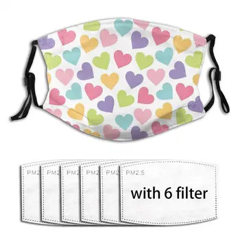 

Washable Face Breathing Mask Reusable Anti Dust Mouth Mask Colorful Love Hearts Mask For Adults