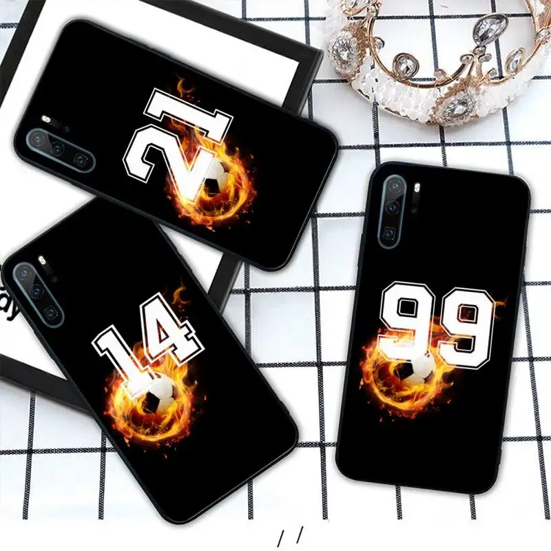 

Football Lucky number letter Phone Case For Huawei P 9 8 10 40 Mate 30 Honor 8 8A 20 20s 9x nova 6se 5t Y9s PSMART lite pro 2017