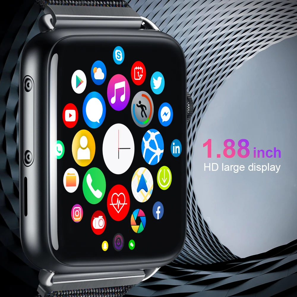 Смарт-часы LEMADO, Android 7,1, 3 Гб ОЗУ, 32 Гб ПЗУ, 1,88 дюймов, экран, частота заяц, 4G, SIM, вызов, gps, DM 20, камера, Смарт-часы для мужчин и женщин