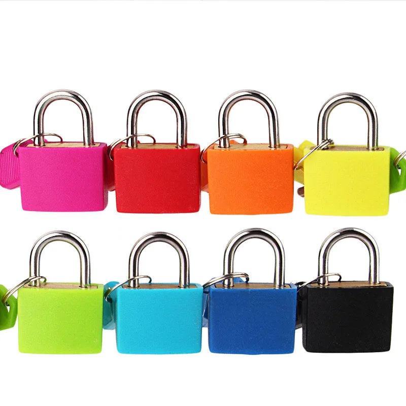 

Pcs 32*23MM 4 Colors Mini Small Padlock Travel Suitcase Luggage Bag Lock Padlocks With 2 Keys Set Hardware Tool Free Shipping