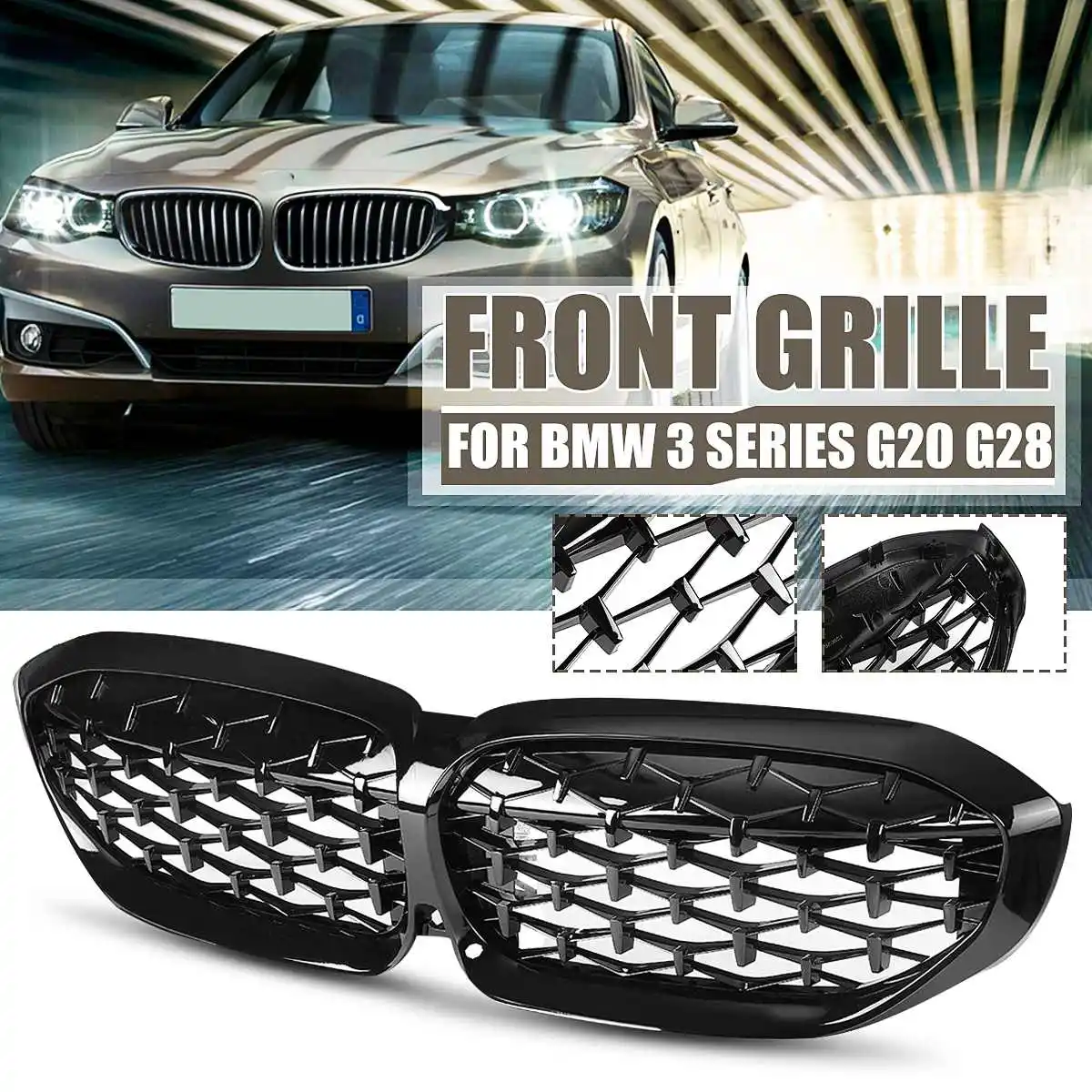 

Front Grille For B.M.W 3 Series G20 G28 Meteor Stil Vorne Style Matte Black/ Chrome Front Grille Auto Grill Styling Replacement
