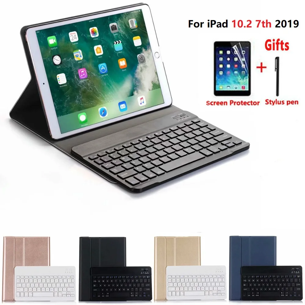 Чехол с беспроводной Bluetooth клавиатурой для iPad 10 2 дюйма 7 поколения A2200 A2198 A2232