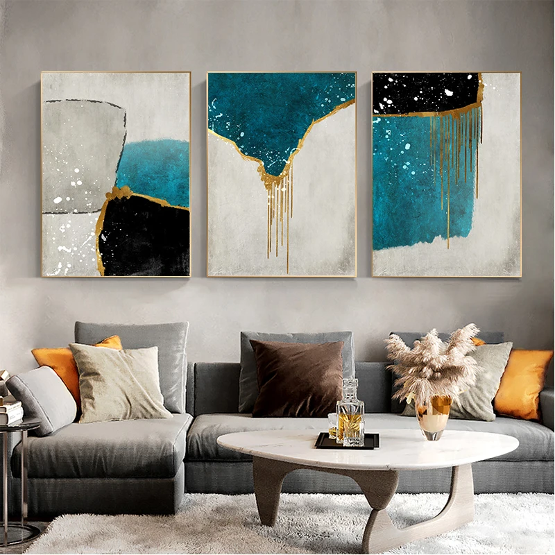 Color Block Abstract Wall Art Picture Canvas Painting Poster Print Decor Pictures Living Room Decoration | Дом и сад