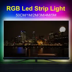 USB Светодиодная лента RGB DC5V гибкий свет 60 светодиодный s/M 50 см 1 м 2 м 3 м 4 м 5 м 2835 Крытый Настольный Декор экран ТВ фоновое освещение дома