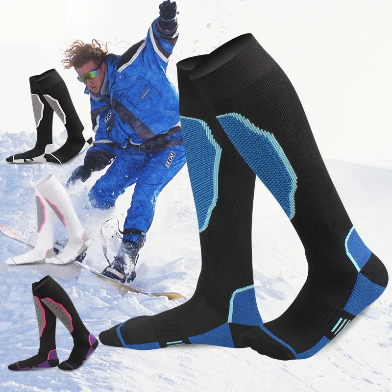 Sport Ski Socks for Men & Women Athletic Fitness Outdoor Hiking Mountaineering Roller Skate Thick Breathable Compression Socks