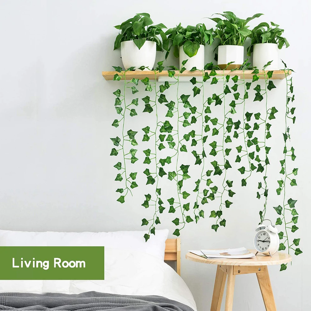 12pcs 2.5m Simulation Plant Leaf Home Decor hanging Artificial Green Leaf Wall Ornament Plastic Artificial Ivy Party Supplies 12pcs 2.5m Simulation Plant Leaf Home Decor hanging Artificial Green Leaf Wall Ornament Plastic Artificial Ivy Party Supplies