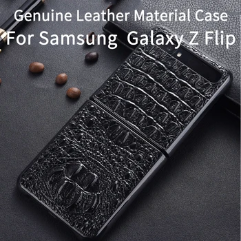 

Genuine Leather Samsung Galaxy Z Flip Case SM-F700F Case 2020 Protection Cover Samsung Galaxy Z Flip Shell Shockproof Cover