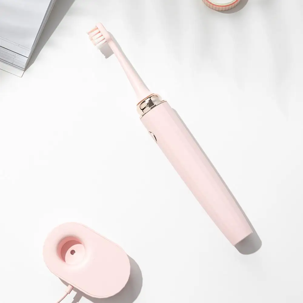 Звуковая электрическая зубная щетка для продажи с портативным и путешествующим дизайном с водонепроницаемостью IPX7 и защитой от десен DuPont - Цвет: pink