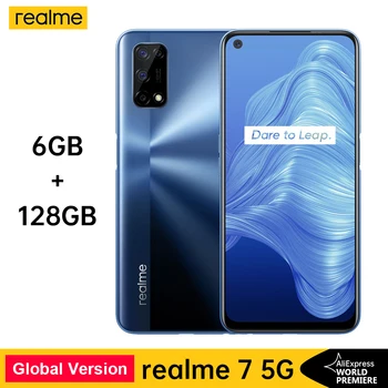 Realme-smartphone 7 5G Dimensity 800U, 6, 128GB, 120Hz, 48MP, 5000mAh, versión Global, cargador Dart de 30W, cámara cuádruple de 48MP