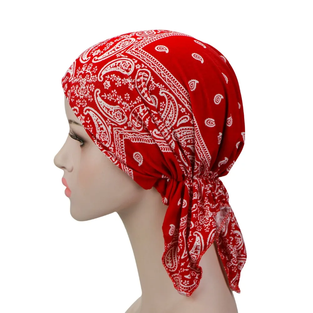 Мусульманский эластичный женский хлопковый шарф тюрбан шляпа раковая химиотерапия шапочка при химиотерапии заглушка на шляпку обертывание головной убор для выпадения волос аксессуары