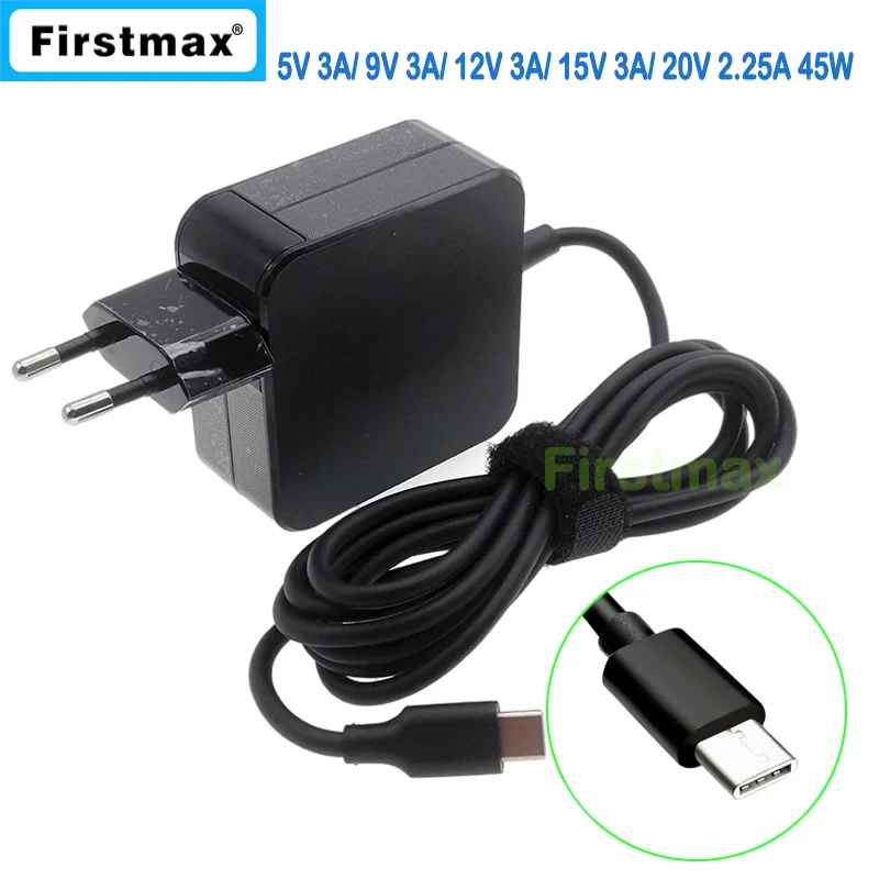 

45W USB-C type C ac adaper laptop charger for Toshiba Portege X20W-E-10D X20W-E-10F X30-E-10U X30-E-11U Tecra X40-E-108 EU Plug