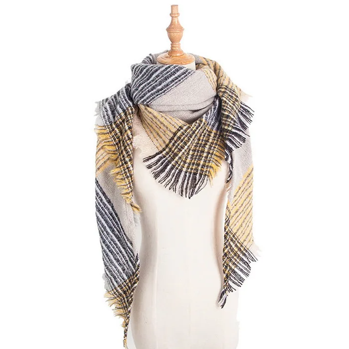Новое поступление полосатые женские шарфы многофункциональные платки и обертывания треугольные теплые шарфы осень-зима для дам