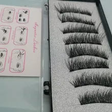 Pestañas postizas magnéticas 3D, 5 imanes, 8 Uds., duraderas, hechas a mano, de visón Artificial Natural, con pinzas