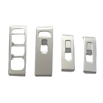 

4Pc Car Interior Window Lift Switch Button Cover Molding Trim for Volvo XC40 2017-2020 Chrome Car Styling Accessories