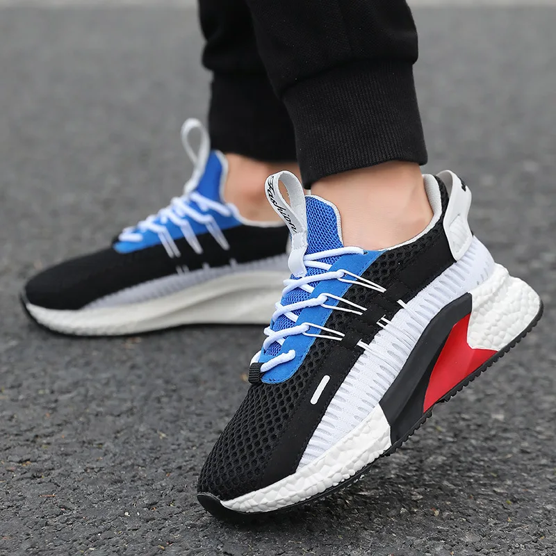 Children Trainers Shoes Teen Kids Casual Sport Shoes Men Couple Fly Woven Mesh Sneakers Outdoor Easy To Match Lace-up Sneakers