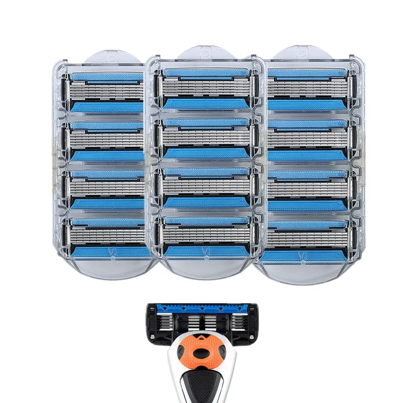 

Men's 5 Blade Razor System Mens Machine for Shaving Razors Razor Handle with 4/8/12/16 Replacement Cartridges