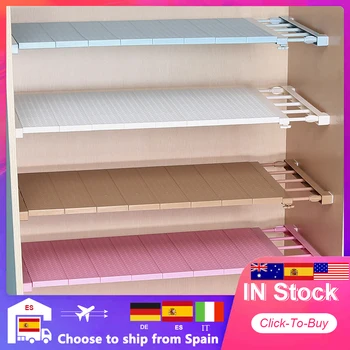 

Adjustable Closet Space Saving Storage Shelf Organizer Wall Mounted DIY Kitchen Rack Wardrobe Cabinet Holders 1pc