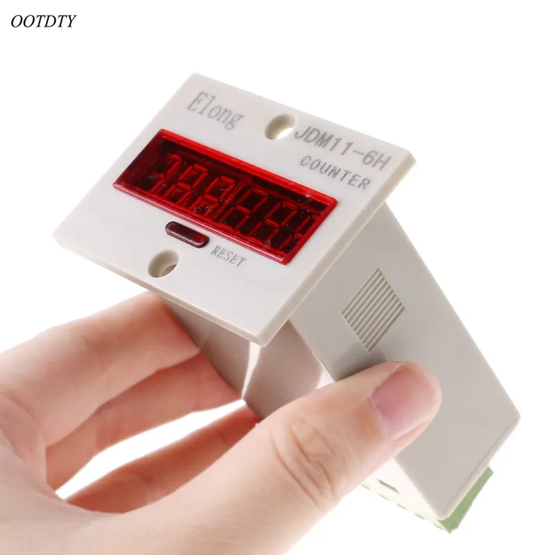 OOTDTY 6-знака после запятой Дисплей электронный счетчик JDM11-6H 0-999999 подсчета с функцией запоминания при выключенном питании
