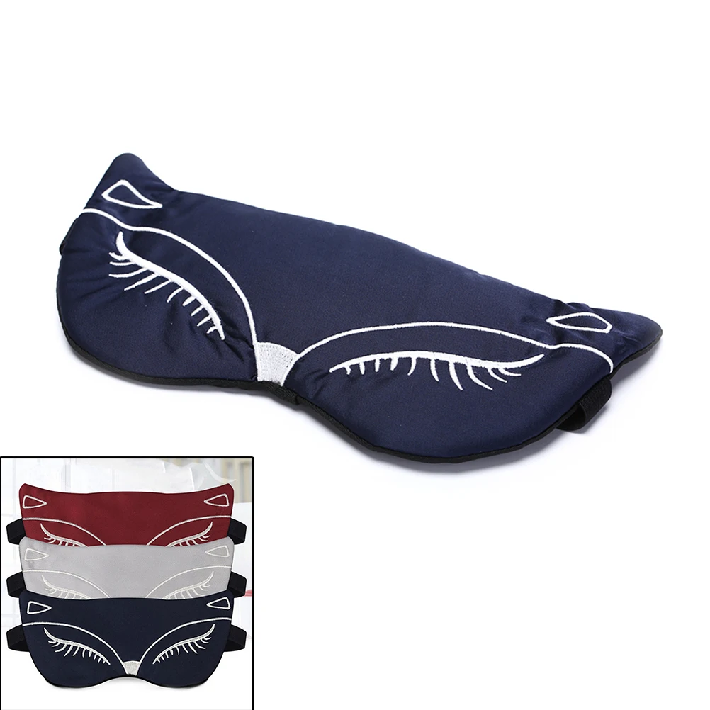 New Fox Eye Shade Sleep Mask Black Mask Bandage On Eyes For Sleeping Silk Sleeping Eye Mask Wholesale 4 Colors