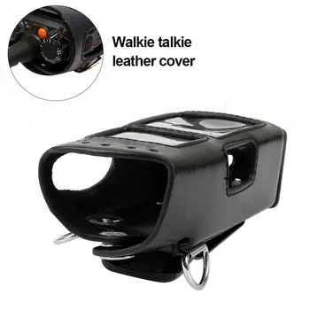 

Shoulder Hanging With D Ring Adjustable Strap Walkie Talkie Outdoor Work Portable Solid Hard Leather Case For MTP850 Radio